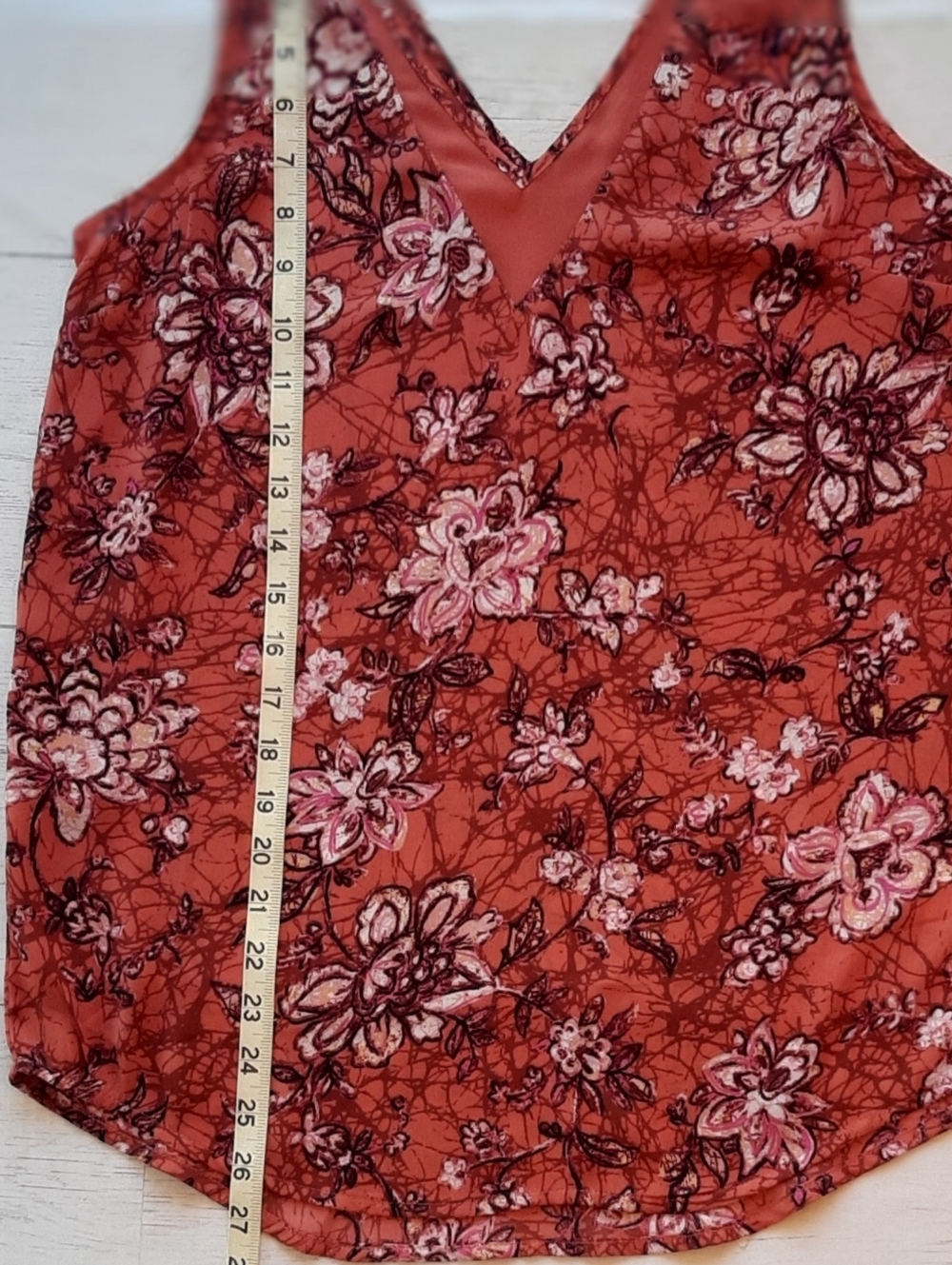 Maurices Womens XS Floral Tank Top Coral Pink Boho Sleeveless V Neck Blouse - Picture 5 of 7